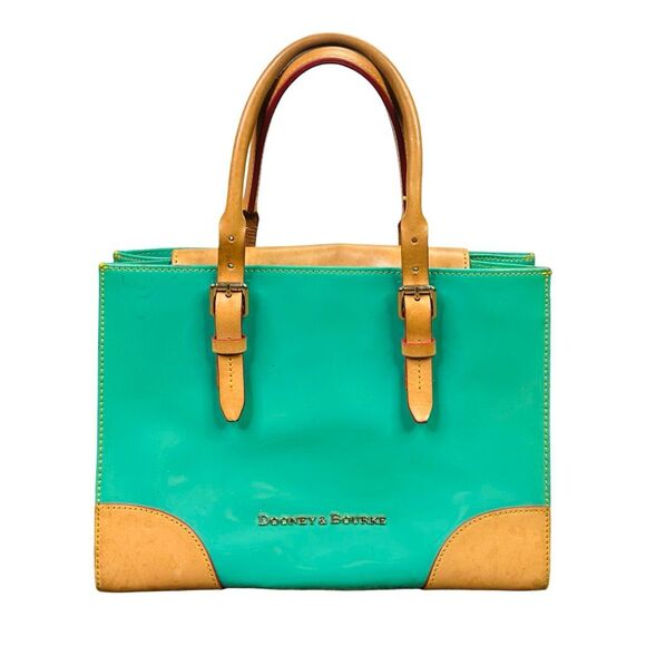 Dooney & Bourke Mint Green Patent Leather Janine Handbag - 12.5” x 9.5” x 6” - Picture 1 of 11